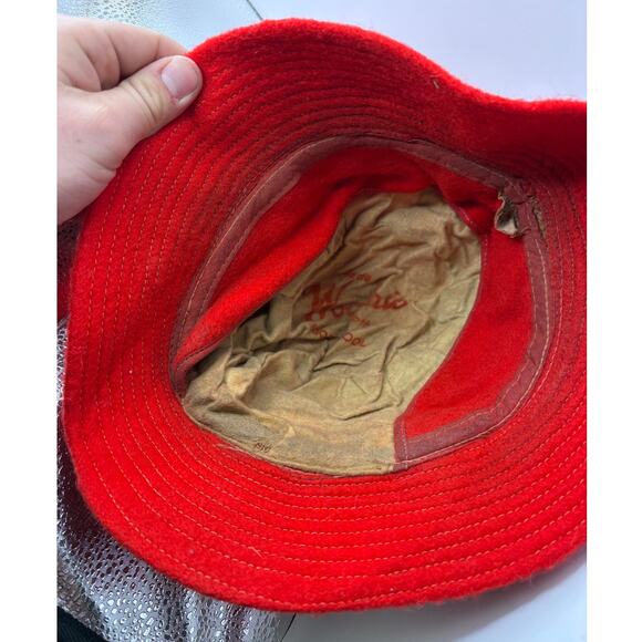 Vintage 50s Woolrich Bucket Hat Womens Size 7 1/8 Red Felt Wool Boho Outdoor main image 6